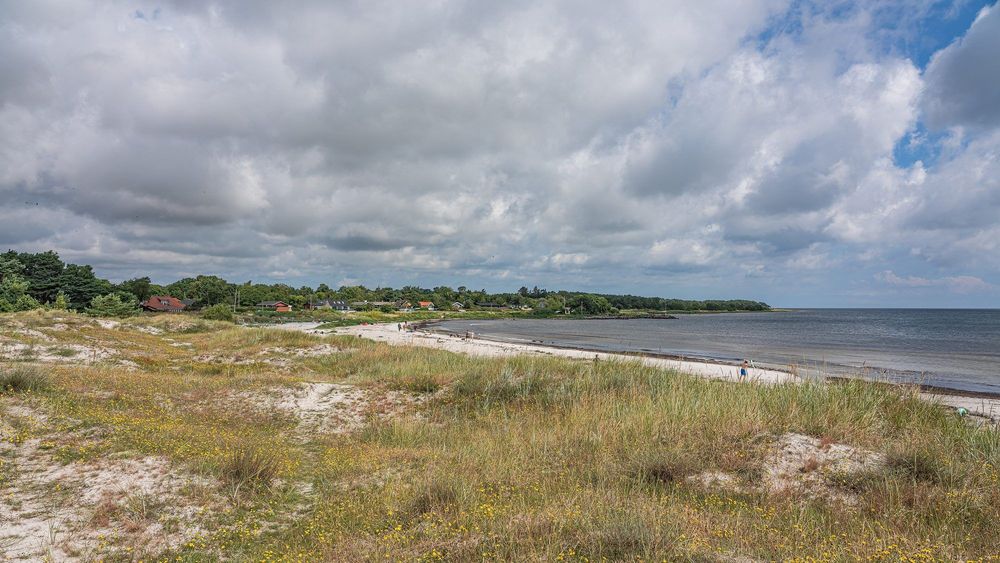 Balka Strand, Bornholm — heller Sandstrand mit Dünengras