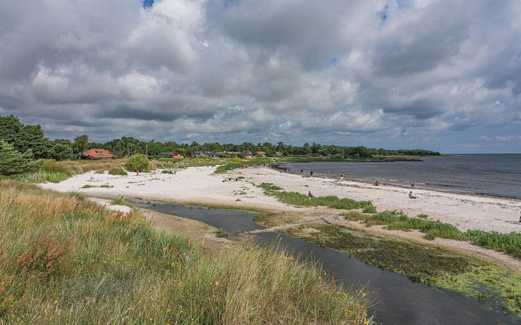 Balka Strand, Bornholm — weiter Sandstrand mit Dünengras